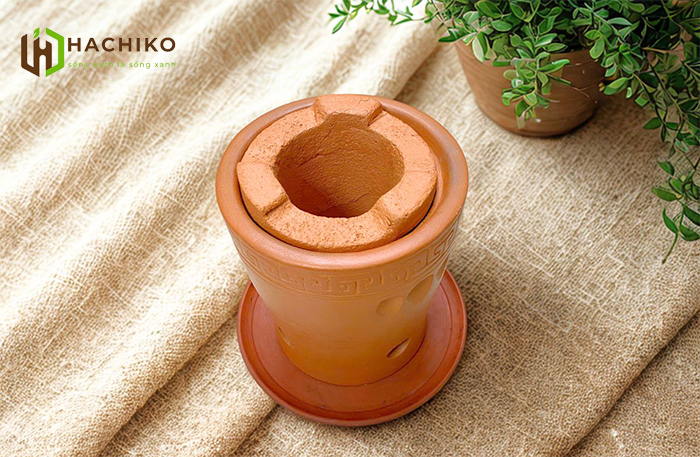 Bếp đốt than đun trà đạo, trà thảo mộc